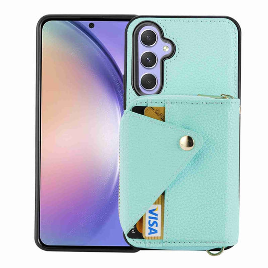 For Samsung Galaxy S24 5G Crossbody Zipper Card Bag RFID Anti-theft Phone Case(Mint Green) - Galaxy S24 5G Cases by PMC Jewellery | Online Shopping South Africa | PMC Jewellery | Buy Now Pay Later Mobicred