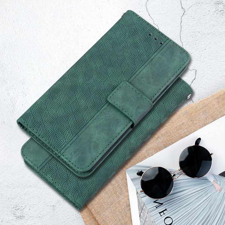 For Google Pixel 9 Geometric Embossed Leather Phone Case(Green) - Google Cases by PMC Jewellery | Online Shopping South Africa | PMC Jewellery | Buy Now Pay Later Mobicred