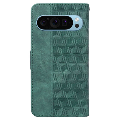 For Google Pixel 9 Pro 5G Geometric Embossed Leather Phone Case(Green) - Google Cases by PMC Jewellery | Online Shopping South Africa | PMC Jewellery | Buy Now Pay Later Mobicred