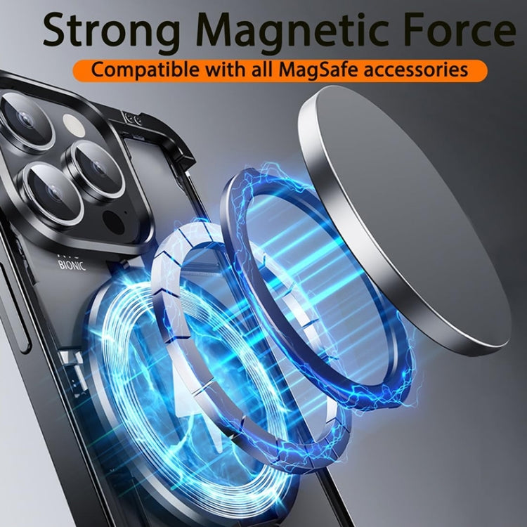 For iPhone 14 Pro MagSafe Magnetic Frameless Holder Phone Case(Black) - iPhone 14 Pro Cases by PMC TechLife | Online Shopping South Africa | PMC TechLife