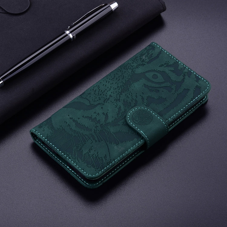 For Google Pixel 9 Tiger Embossing Pattern Flip Leather Phone Case(Green) - Google Cases by PMC Jewellery | Online Shopping South Africa | PMC Jewellery | Buy Now Pay Later Mobicred