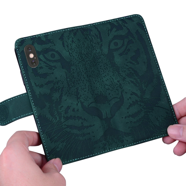 For Google Pixel 9 Pro 5G Tiger Embossing Pattern Flip Leather Phone Case(Green) - Google Cases by PMC Jewellery | Online Shopping South Africa | PMC Jewellery | Buy Now Pay Later Mobicred