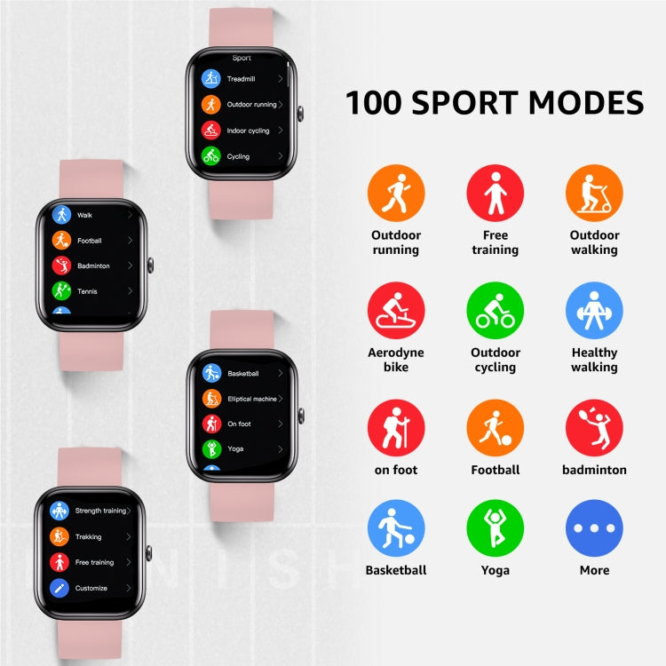 GTS5 2.0 inch Fitness Health Smart Watch, BT Call / Heart Rate / Blood Pressure / MET / Blood Glucose(Pink) - Smart Wristbands by PMC TechLife | Online Shopping South Africa | PMC TechLife