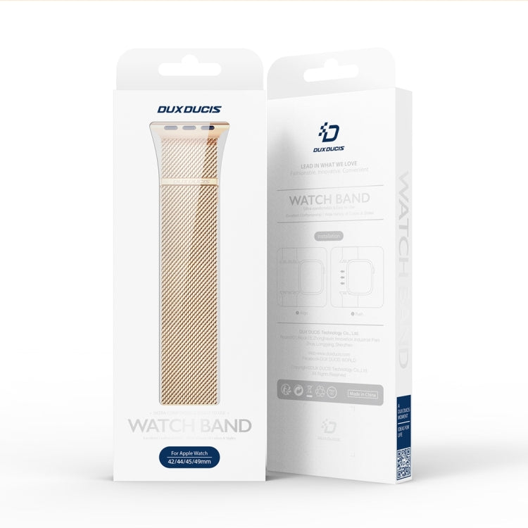 For Apple Watch Series 8 45mm DUX DUCIS Milanese Pro Series Stainless Steel Watch Band(Gold) - free shipping - PMC TechLife - Order now!