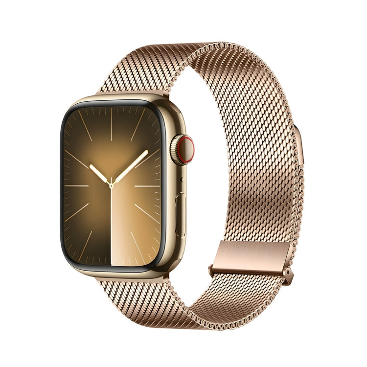 For Apple Watch Series 7 45mm DUX DUCIS Milanese Pro Series Stainless Steel Watch Band(Gold) - Watch Bands by DUX DUCIS | Online Shopping South Africa | PMC Jewellery