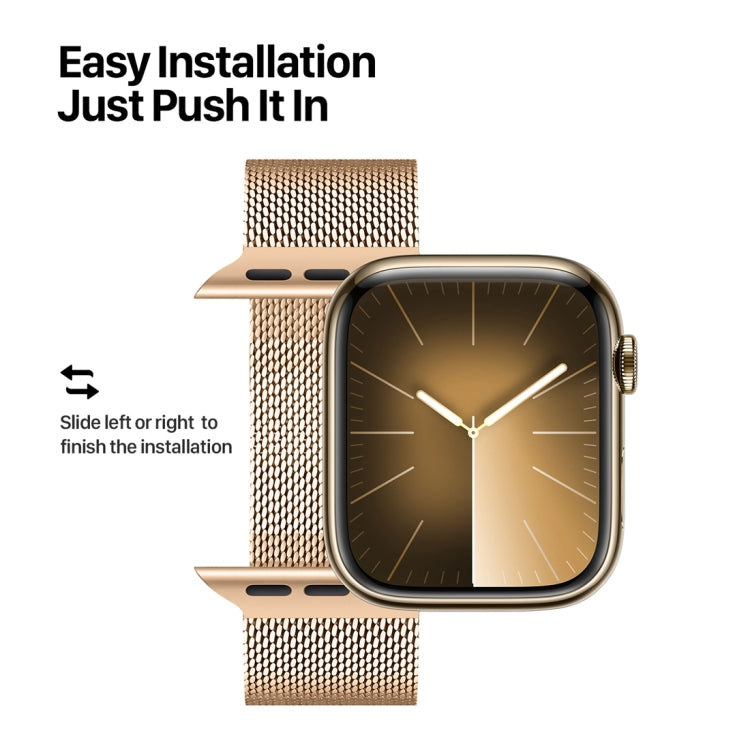 For Apple Watch 42mm DUX DUCIS Milanese Pro Series Stainless Steel Watch Band(Gold) - Watch Bands by DUX DUCIS | Online Shopping South Africa | PMC TechLife | Buy Now Pay Later Mobicred