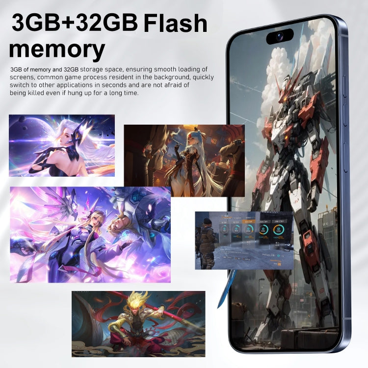 i15 Pro Max / VD1, 3GB+32GB, 6.79 inch Screen, Face Identification, Android 8.1 MTK6753 Octa Core, Network: 4G, Dual SIM(Blue) -  by PMC TechLife | Online Shopping South Africa | PMC TechLife