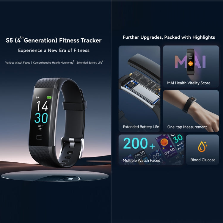 S5-4 Smart Bracelet IP68 Waterproof Heart Rate Sport Fitness Tracker Smart Watch(Green) - Smart Wristbands by PMC TechLife | Online Shopping South Africa | PMC TechLife