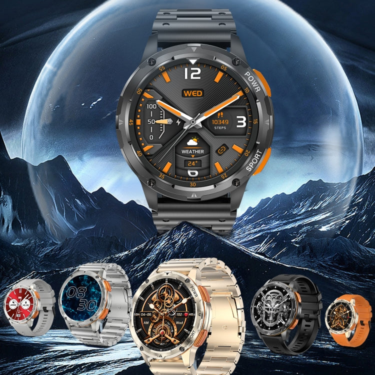 LEMFO AK59 1.43 inch AMLOED Round Screen Steel Strap Smart Watch(Black) - free shipping - PMC TechLife - Order now!