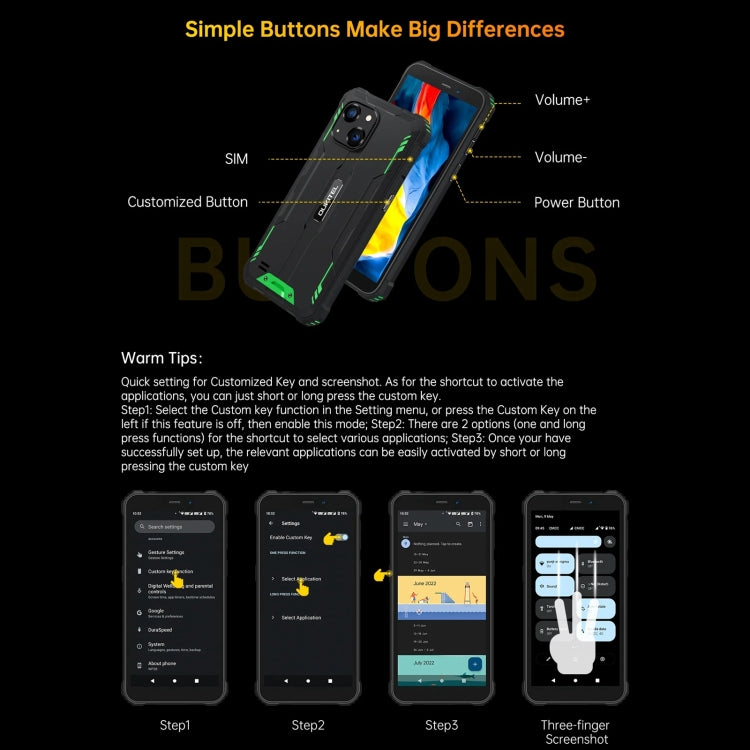 Oukitel WP32, 4GB+128GB, IP68/IP69K, 5.93 inch Android 13 Unisoc Tiger T606 Octa-core, NFC, OTG, Network: 4G(Black) - OUKITEL by OUKITEL | Online Shopping South Africa | PMC TechLife | Buy Now Pay Later Mobicred