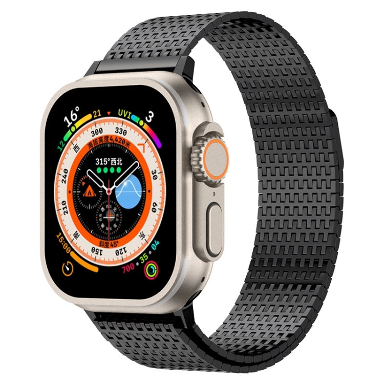 For Apple Watch Series 9 41mm Milanese Loop Magnetic Clasp Stainless Steel Watch Band(Black) - Watch Bands by PMC Jewellery | Online Shopping South Africa | PMC Jewellery