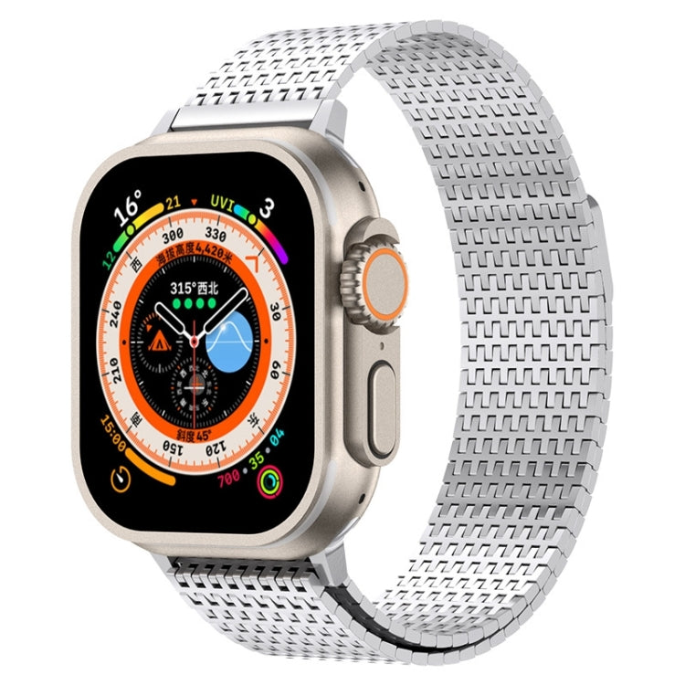For Apple Watch Ultra 49mm Milanese Loop Magnetic Clasp Stainless Steel Watch Band(Silver) - Watch Bands by PMC TechLife | Online Shopping South Africa | PMC TechLife