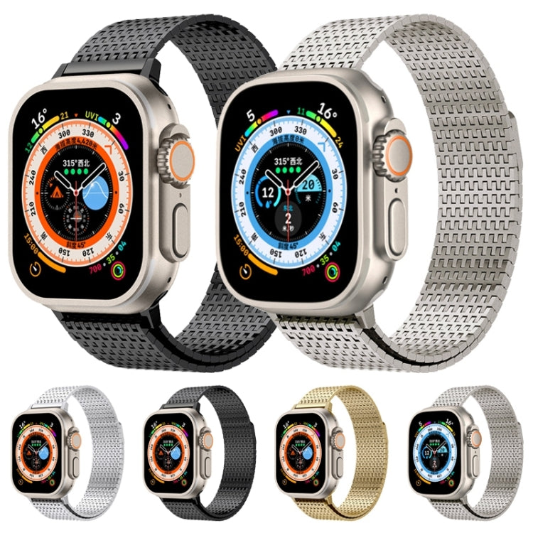 For Apple Watch Ultra 49mm Milanese Loop Magnetic Clasp Stainless Steel Watch Band(Gold) - Watch Bands by PMC TechLife | Online Shopping South Africa | PMC TechLife