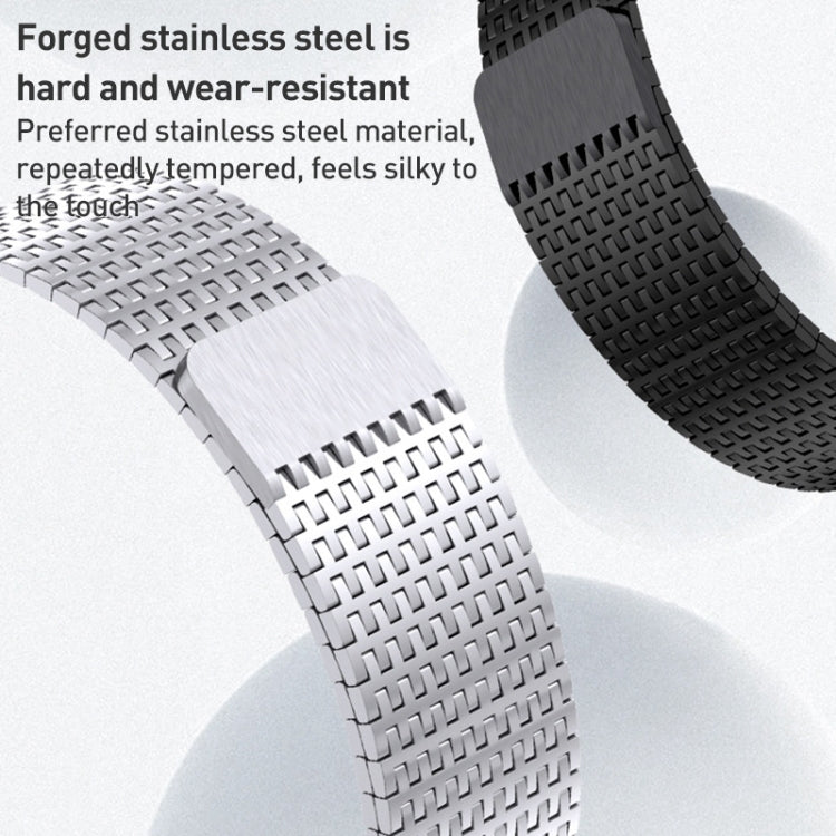 For Apple Watch Series 7 45mm Milanese Loop Magnetic Clasp Stainless Steel Watch Band(Black) - Watch Bands by PMC Jewellery | Online Shopping South Africa | PMC Jewellery