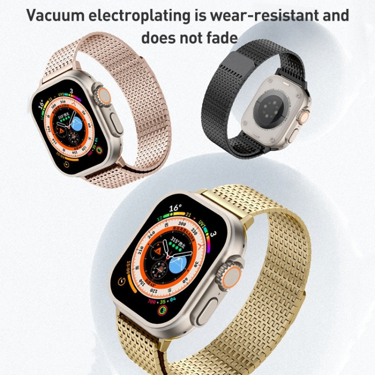 For Apple Watch Ultra 49mm Milanese Loop Magnetic Clasp Stainless Steel Watch Band(Gold) - Watch Bands by PMC TechLife | Online Shopping South Africa | PMC TechLife