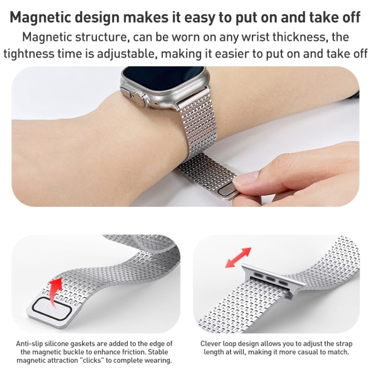 For Apple Watch Ultra 49mm Milanese Loop Magnetic Clasp Stainless Steel Watch Band(Gold) - Watch Bands by PMC TechLife | Online Shopping South Africa | PMC TechLife