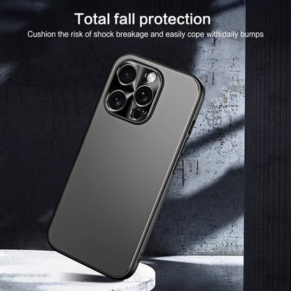 For iPhone 12 Pro R-JUST RJ-61 Electroplating Frosted TPU + PC Phone Case(Silver) - iPhone 12 / 12 Pro Cases by R-JUST | Online Shopping South Africa | PMC Jewellery