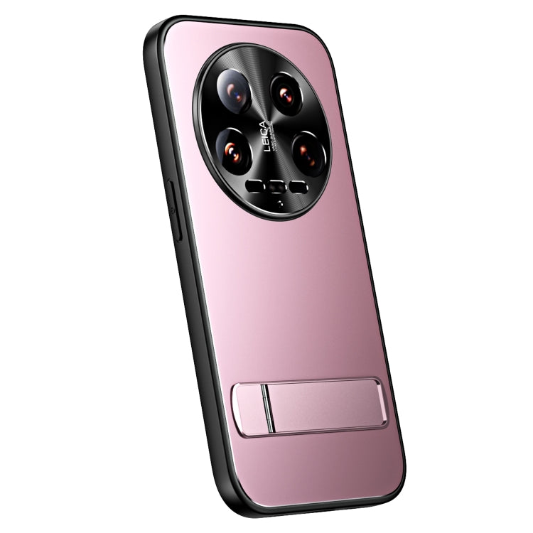 For Xiaomi 14 Ultra R-JUST RJ-61 Electroplating Frosted TPU + PC Phone Case with Holder(Pink) - 14 Ultra Cases by R-JUST | Online Shopping South Africa | PMC Jewellery