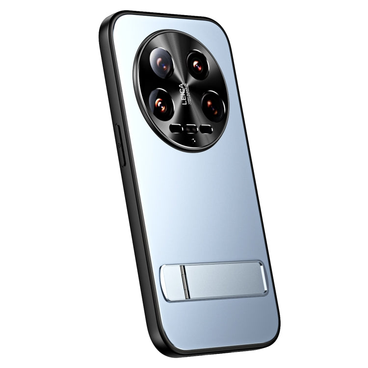 For Xiaomi 14 Ultra R-JUST RJ-61 Electroplating Frosted TPU + PC Phone Case with Holder(Blue) - 14 Ultra Cases by R-JUST | Online Shopping South Africa | PMC TechLife | Buy Now Pay Later Mobicred