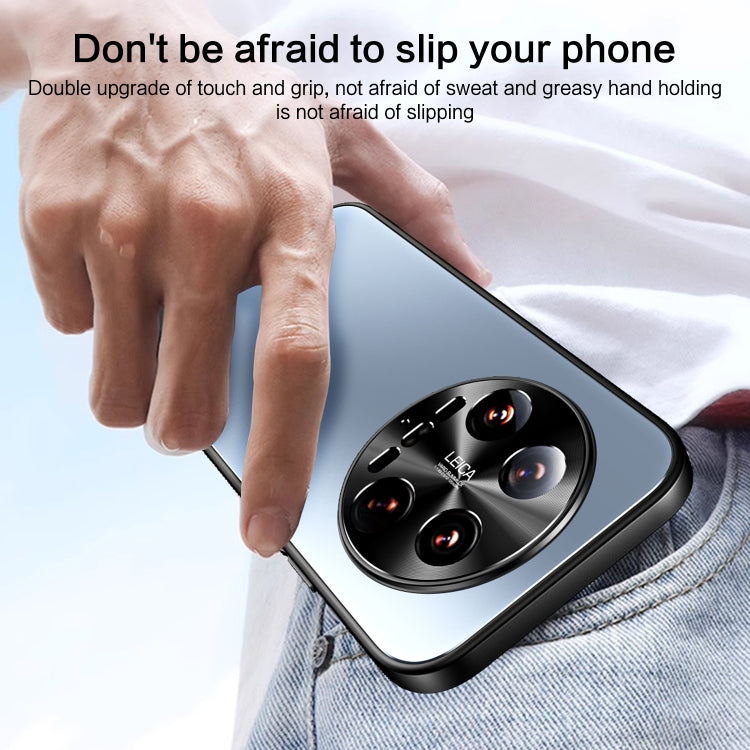 For Xiaomi 14 Ultra R-JUST RJ-61 Electroplating Frosted TPU + PC Phone Case with Holder(Blue) - 14 Ultra Cases by R-JUST | Online Shopping South Africa | PMC TechLife | Buy Now Pay Later Mobicred