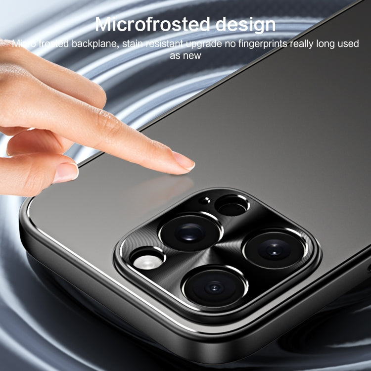 For iPhone 15 R-JUST RJ-61 Electroplating Frosted TPU + PC Phone Case with Holder(Grey) - iPhone 15 Cases by R-JUST | Online Shopping South Africa | PMC TechLife | Buy Now Pay Later Mobicred