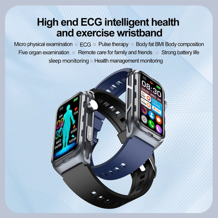 TK79 1.47 inch IP68 Waterproof Smart Watch, Support ECG / Blood Glucose / Blood Oxygen Monitoring / Uric Acid(Black) - Smart Wristbands by PMC TechLife | Online Shopping South Africa | PMC TechLife | Buy Now Pay Later Mobicred