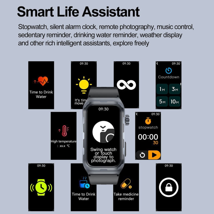 TK79 1.47 inch IP68 Waterproof Smart Watch, Support ECG / Blood Glucose / Blood Oxygen Monitoring / Uric Acid(Blue) - Smart Wristbands by PMC TechLife | Online Shopping South Africa | PMC TechLife | Buy Now Pay Later Mobicred
