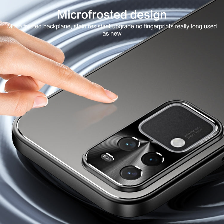 For vivo S18 Pro R-JUST RJ-61 Electroplating Frosted TPU + PC Phone Case with Holder(Grey) - S18 Pro Cases by R-JUST | Online Shopping South Africa | PMC TechLife