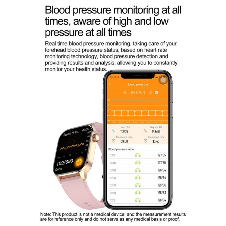 T98 2.04 inch IP68 Waterproof Bluetooth Call Smart Watch, Support Blood Oxygen Monitoring(Pink) - Smart Wristbands by PMC TechLife | Online Shopping South Africa | PMC TechLife
