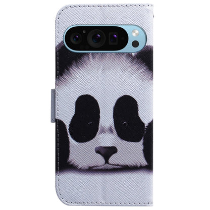 For Google Pixel 9 Coloured Drawing Flip Leather Phone Case(Panda) - Google Cases by PMC Jewellery | Online Shopping South Africa | PMC Jewellery | Buy Now Pay Later Mobicred