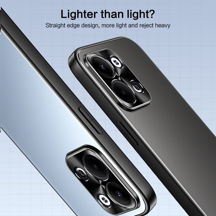 For OPPO Reno9 Pro+ R-JUST RJ-61 Electroplating Frosted TPU + PC Phone Case(Grey) - OPPO Cases by R-JUST | Online Shopping South Africa | PMC TechLife | Buy Now Pay Later Mobicred