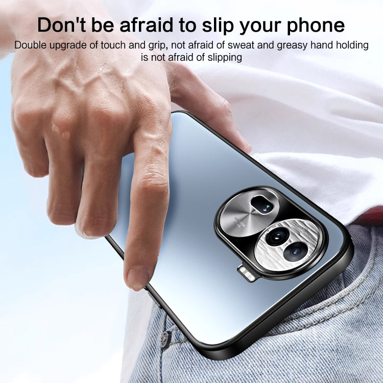 For OPPO Reno11 Pro Global R-JUST RJ-61 Electroplating Frosted TPU + PC Phone Case(Blue) - Reno11 Pro Cases by R-JUST | Online Shopping South Africa | PMC TechLife