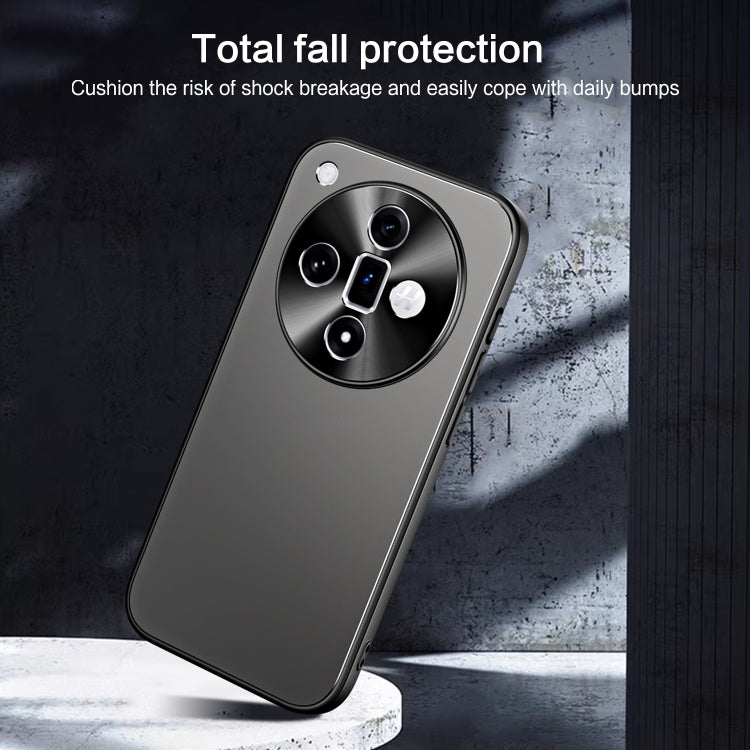 For OPPO Find X7 R-JUST RJ-61 Electroplating Frosted TPU + PC Phone Case with Holder(Grey) - OPPO Cases by R-JUST | Online Shopping South Africa | PMC TechLife | Buy Now Pay Later Mobicred