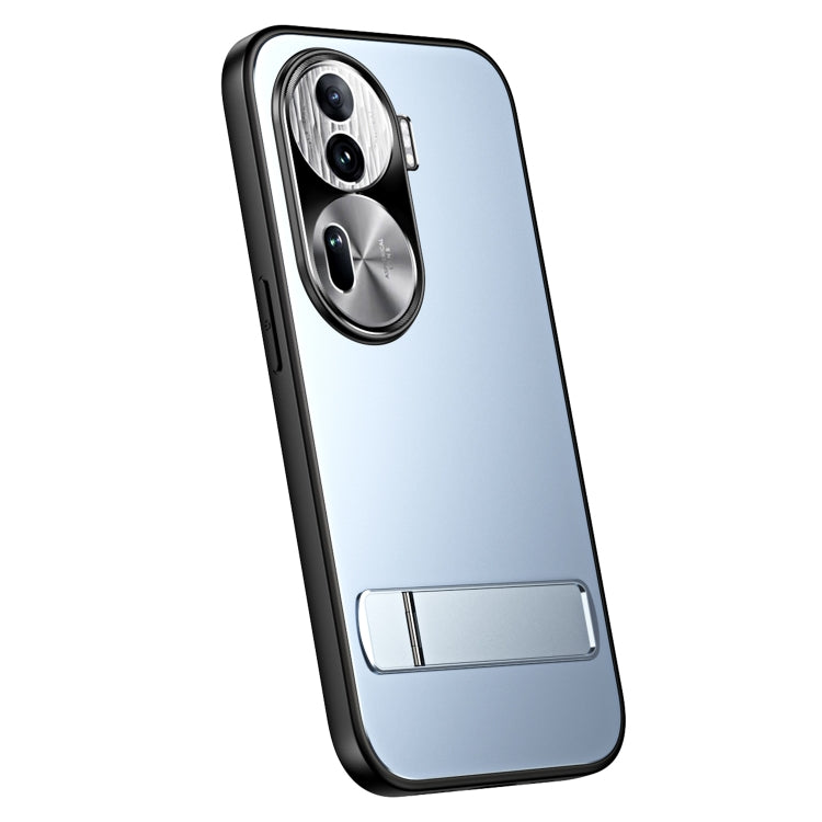 For OPPO Reno11 Pro Global R-JUST RJ-61 Electroplating Frosted TPU + PC Phone Case with Holder(Blue) - Reno11 Pro Cases by R-JUST | Online Shopping South Africa | PMC TechLife