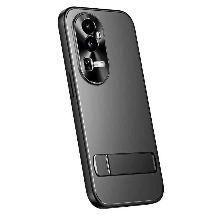 For OPPO Reno10 / Reno10 Pro Global R-JUST RJ-61 Electroplating Frosted TPU + PC Phone Case with Holder(Grey) - OPPO Cases by R-JUST | Online Shopping South Africa | PMC TechLife | Buy Now Pay Later Mobicred