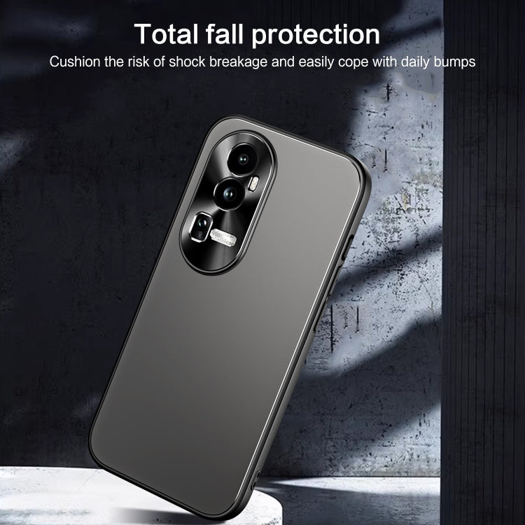 For OPPO Reno10 / Reno10 Pro Global R-JUST RJ-61 Electroplating Frosted TPU + PC Phone Case with Holder(Grey) - OPPO Cases by R-JUST | Online Shopping South Africa | PMC TechLife | Buy Now Pay Later Mobicred