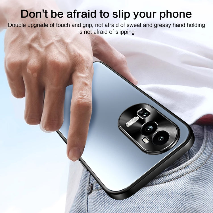 For OPPO Reno10 / Reno10 Pro Global R-JUST RJ-61 Electroplating Frosted TPU + PC Phone Case with Holder(Grey) - OPPO Cases by R-JUST | Online Shopping South Africa | PMC TechLife | Buy Now Pay Later Mobicred