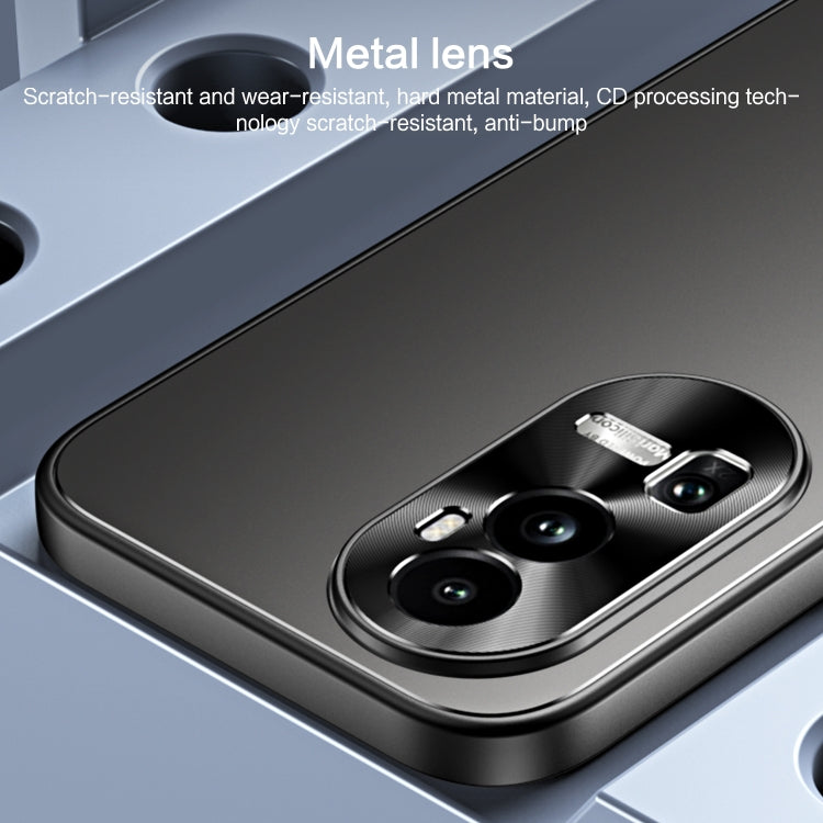 For OPPO Reno10 / Reno10 Pro Global R-JUST RJ-61 Electroplating Frosted TPU + PC Phone Case with Holder(Silver) - OPPO Cases by R-JUST | Online Shopping South Africa | PMC TechLife | Buy Now Pay Later Mobicred