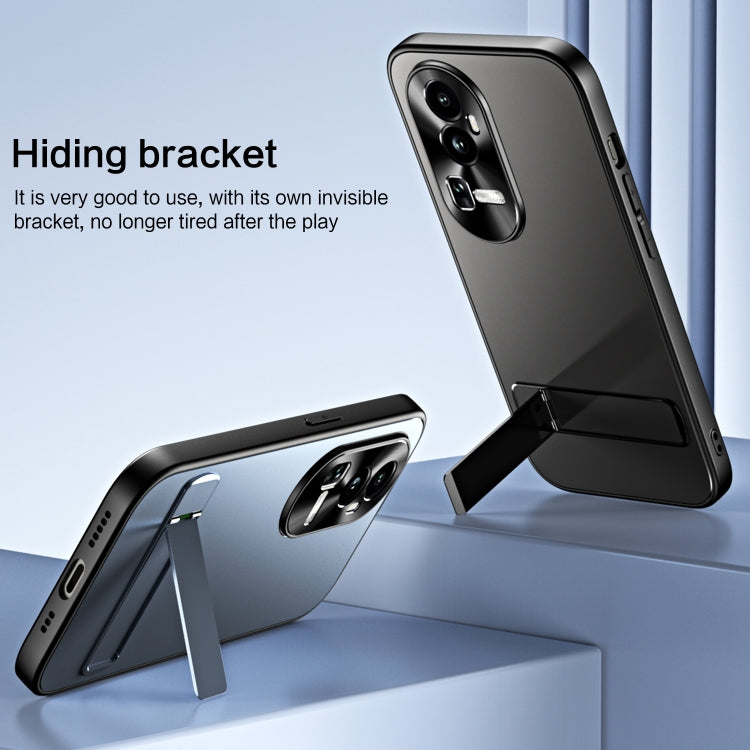 For OPPO Reno10 Pro+ Global R-JUST RJ-61 Electroplating Frosted TPU + PC Phone Case with Holder(Pink) - OPPO Cases by R-JUST | Online Shopping South Africa | PMC TechLife | Buy Now Pay Later Mobicred