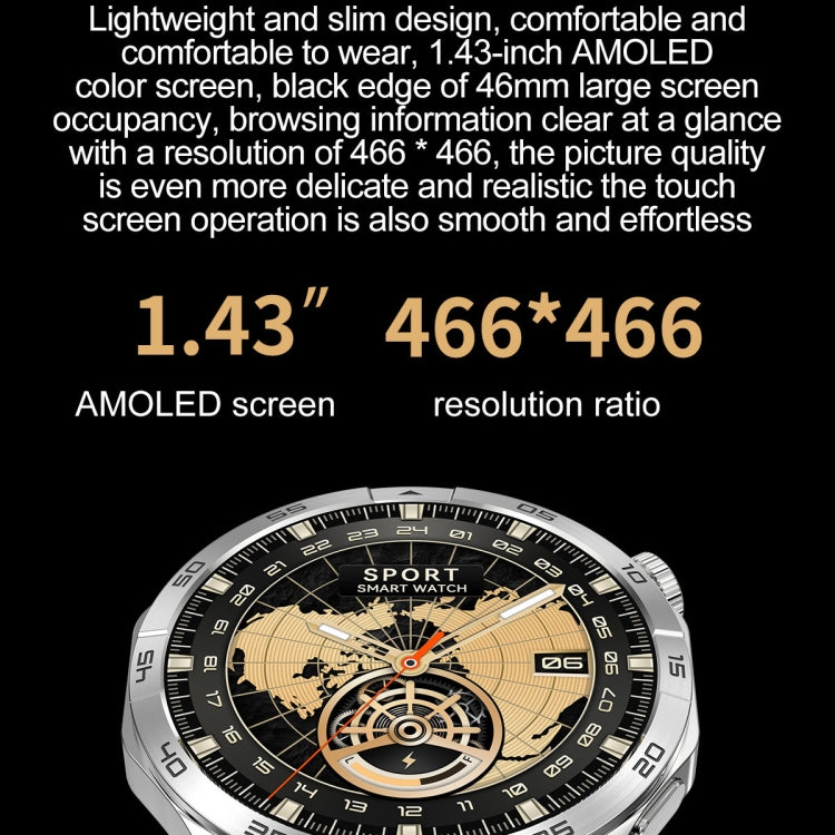 LEMFO HK4 1.43 inch AMOLED Round Screen Smart Watch Supports Bluetooth Calls(Black) - free shipping - PMC TechLife - Order now!