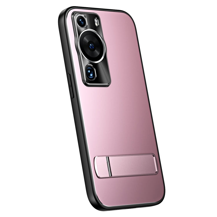 For Huawei P60 / P60 Pro R-JUST RJ-61 Electroplating Frosted TPU + PC Phone Case with Holder(Pink) - Huawei Cases by R-JUST | Online Shopping South Africa | PMC Jewellery