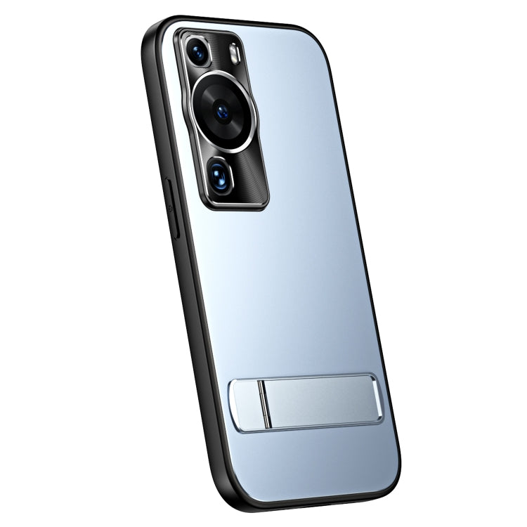 For Huawei P60 / P60 Pro R-JUST RJ-61 Electroplating Frosted TPU + PC Phone Case with Holder(Blue) - free shipping - PMC TechLife - Order now!