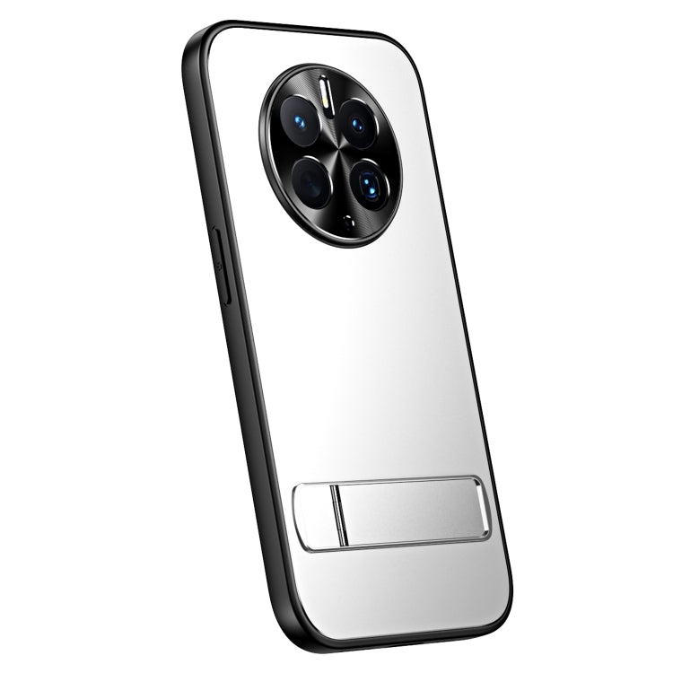 For Huawei Mate 50 Pro R-JUST RJ-61 Electroplating Frosted TPU + PC Phone Case with Holder(Silver) - Huawei Cases by R-JUST | Online Shopping South Africa | PMC TechLife