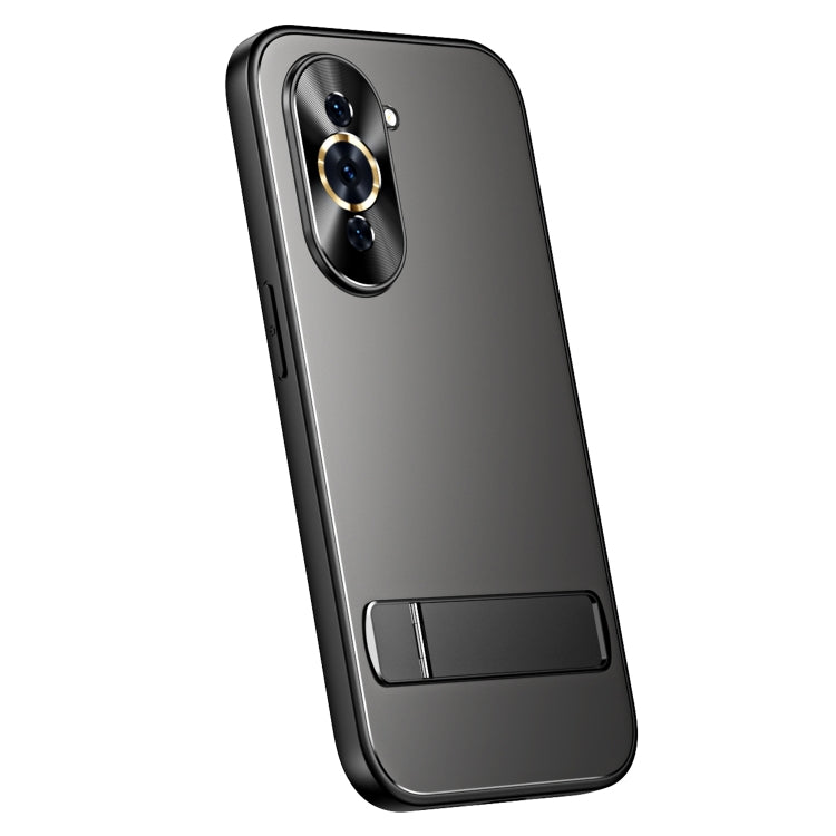 For Huawei nova 10 R-JUST RJ-61 Electroplating Frosted TPU + PC Phone Case with Holder(Grey) - Huawei Cases by R-JUST | Online Shopping South Africa | PMC TechLife