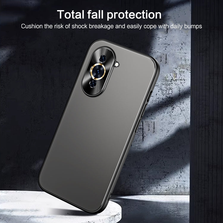 For Huawei nova 10 R-JUST RJ-61 Electroplating Frosted TPU + PC Phone Case with Holder(Grey) - Huawei Cases by R-JUST | Online Shopping South Africa | PMC TechLife