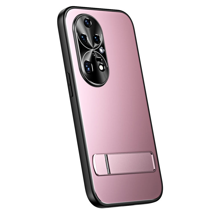 For Huawei P50 R-JUST RJ-61 Electroplating Frosted TPU + PC Phone Case with Holder(Pink) - Huawei Cases by R-JUST | Online Shopping South Africa | PMC TechLife | Buy Now Pay Later Mobicred