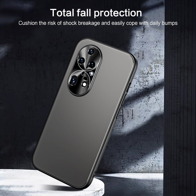 For Huawei P50 R-JUST RJ-61 Electroplating Frosted TPU + PC Phone Case with Holder(Blue) - Huawei Cases by R-JUST | Online Shopping South Africa | PMC TechLife | Buy Now Pay Later Mobicred