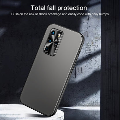 For Huawei P40 R-JUST RJ-61 Electroplating Frosted TPU + PC Phone Case with Holder(Silver) - Huawei Cases by R-JUST | Online Shopping South Africa | PMC Jewellery