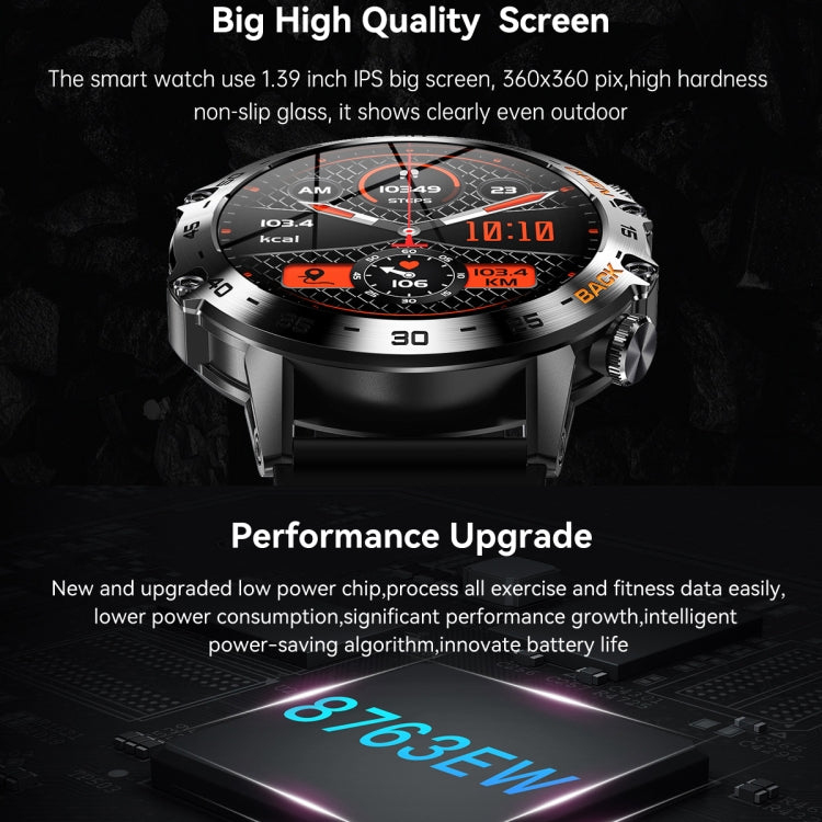 LEMFO K52 1.39 inch IPS Square Screen Smart Watch Supports Bluetooth Calls(Silver Orange) - Smart Watches by LEMFO | Online Shopping South Africa | PMC TechLife | Buy Now Pay Later Mobicred