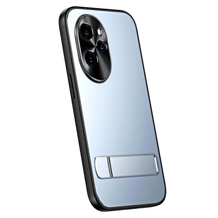 For Honor 100 Pro R-JUST RJ-61 Electroplating Frosted TPU + PC Phone Case with Holder(Blue) - Honor Cases by R-JUST | Online Shopping South Africa | PMC TechLife | Buy Now Pay Later Mobicred